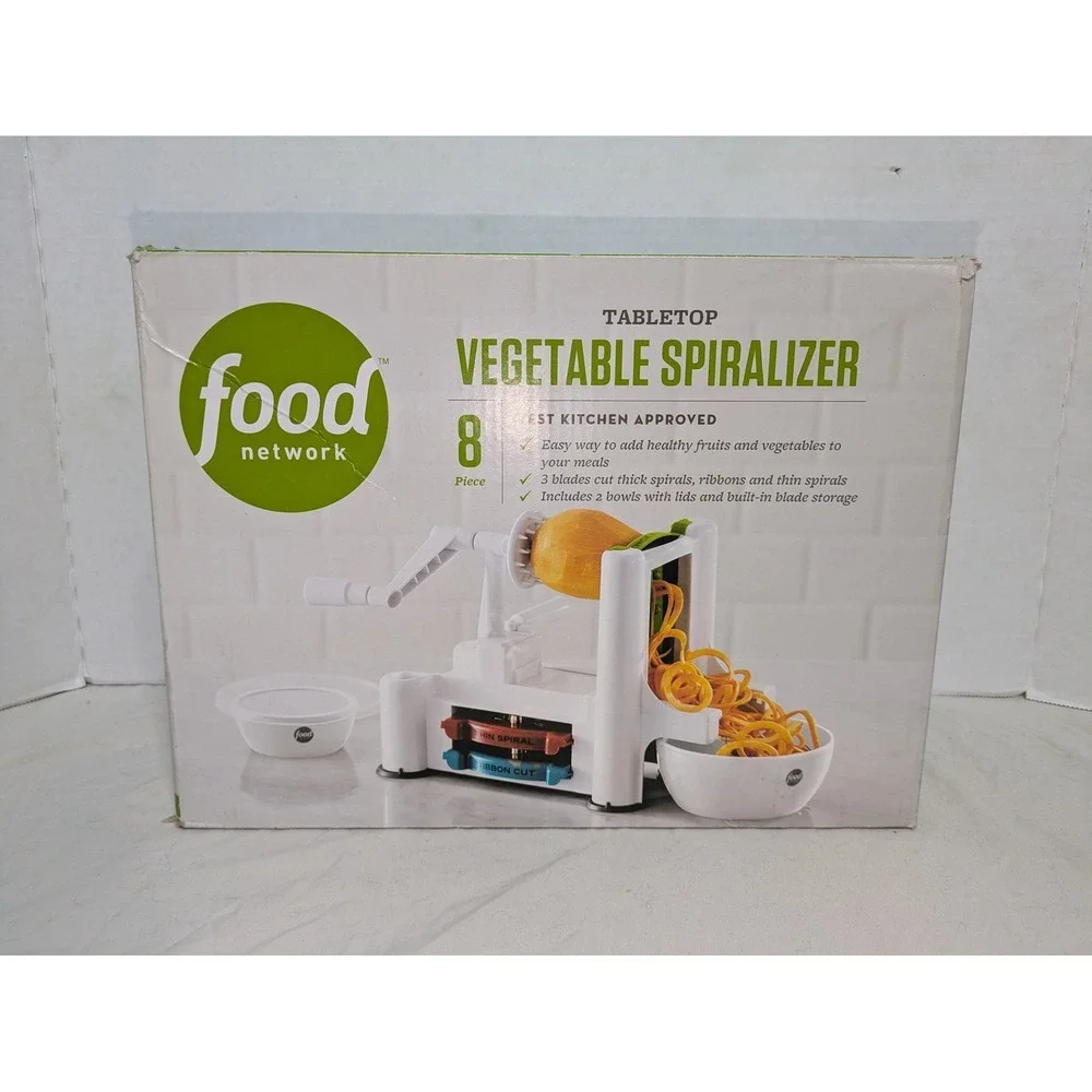 NIB Food Network Vegetable Spiralizer 8-Piece Tabletop Kitchen Gadget‎ Appliance