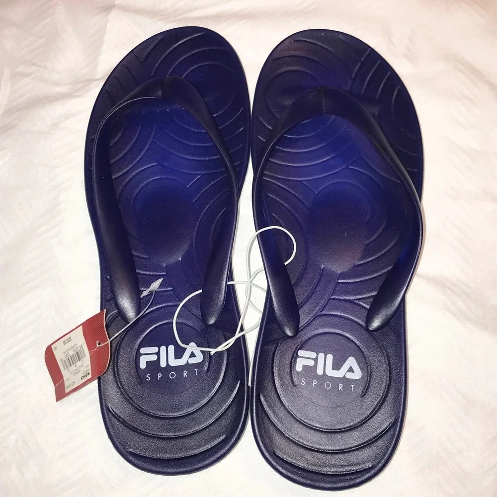 Fila Sport‎ Navy Blue Thong Flip Flop Sandals Mens Size 7/8 WRU617FS0