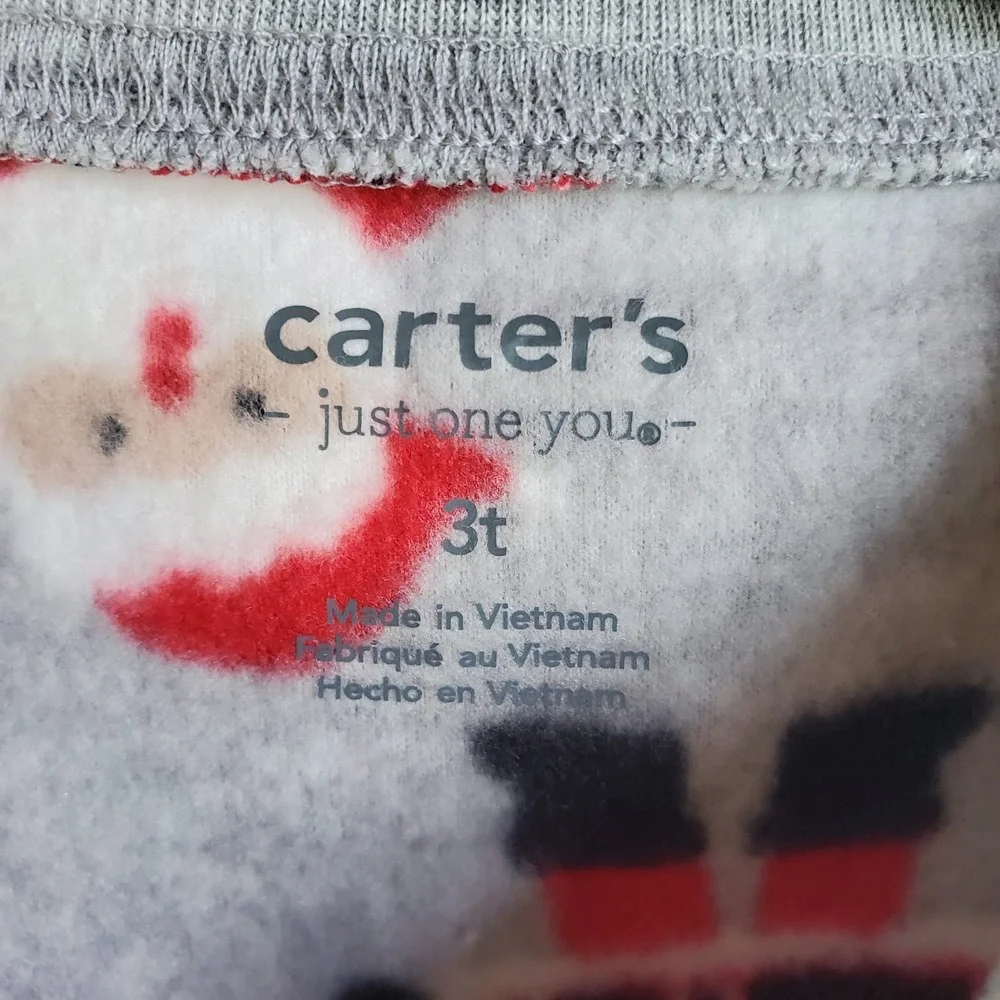 NWT Carters Unisex 3T Holiday Sleeper Pajamas Set‎ Of 2 Santa Clause