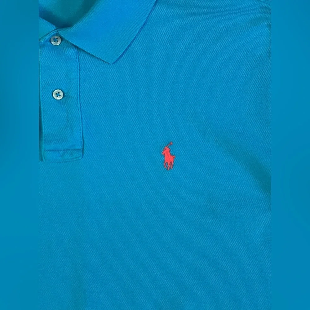 Polo Ralph Lauren Blue Cotton Polo Shirt Short Sleeve Classic Fit XL‎ C34
