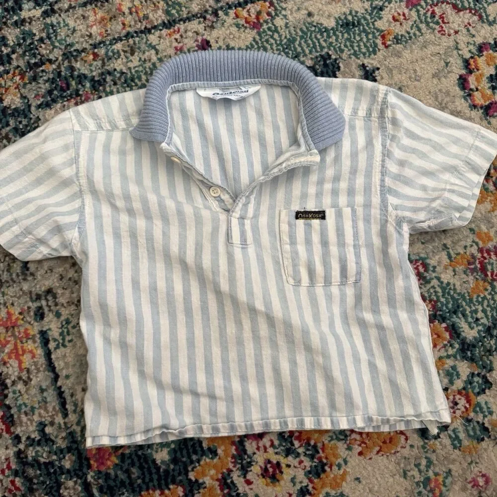Vintage 90s OshKosh B'Gosh The Genuine Article Striped Polo Kids Size 4*