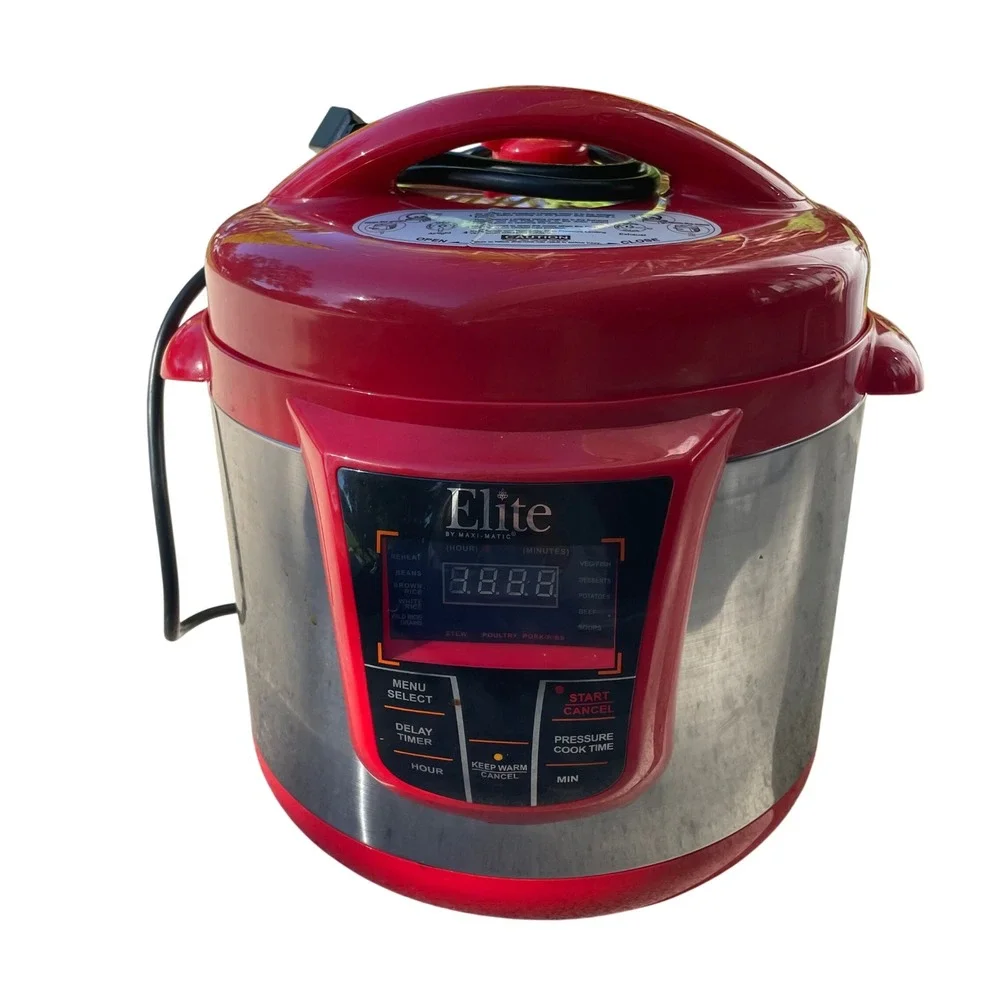 Elite Maxi Matic Platinum EPC 808R Red 120V 1200W Electric‎ Pressure Cooker 8QT