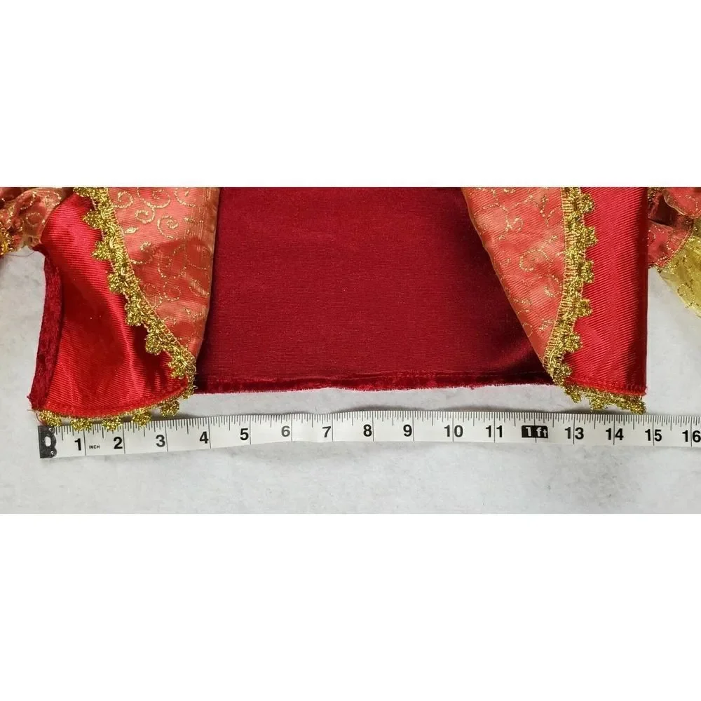 Short Cropped Bolero Style Costume Jacket Shrug Red And Gold Halloween Dress Up