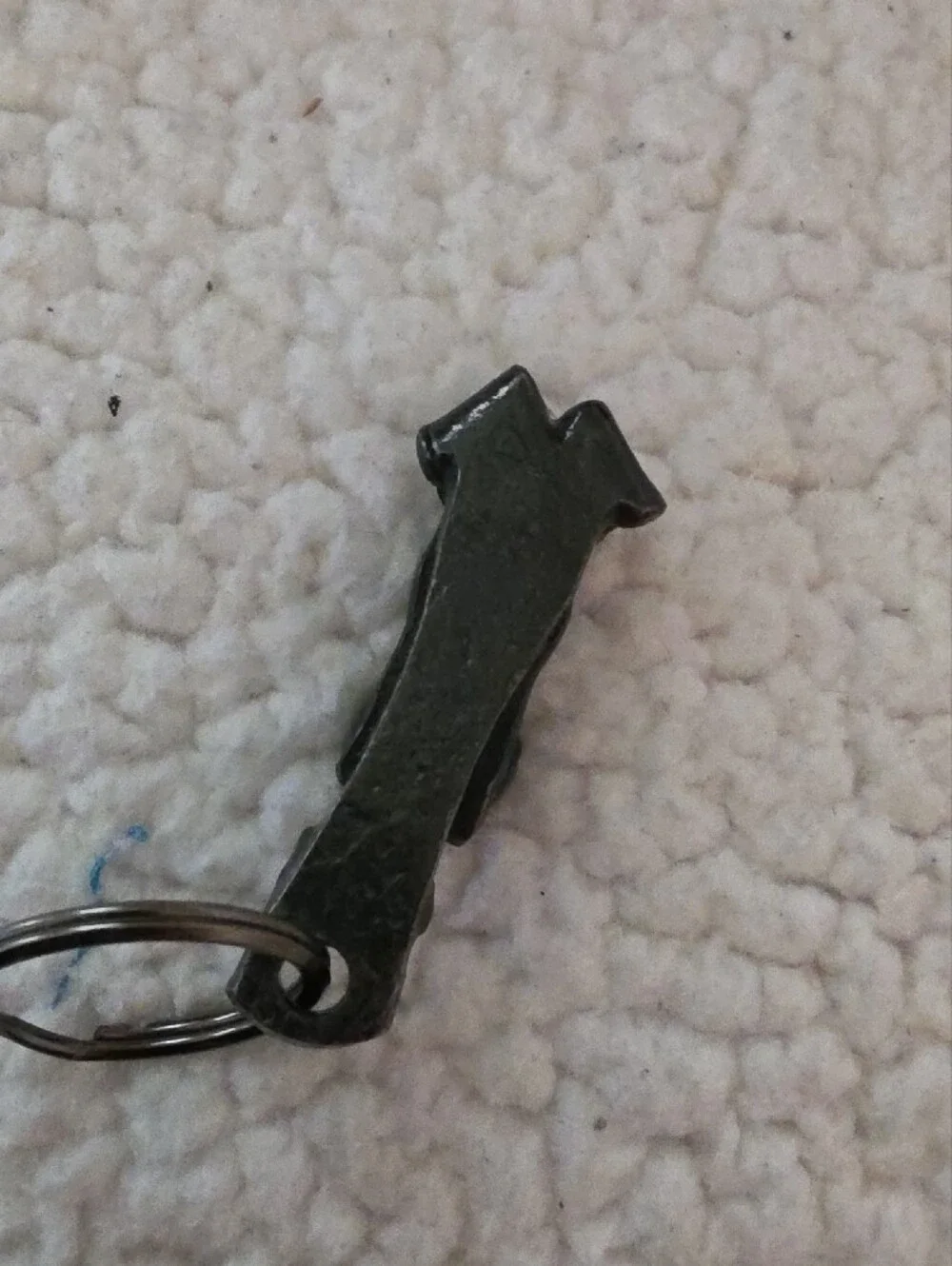 Gunmetal Dog Head Keychain Charm - Men Accessories