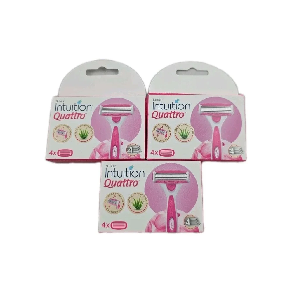 Schick Intuition Quattro 12 Razor Head Replacements 3 Boxes Of 4 Heads