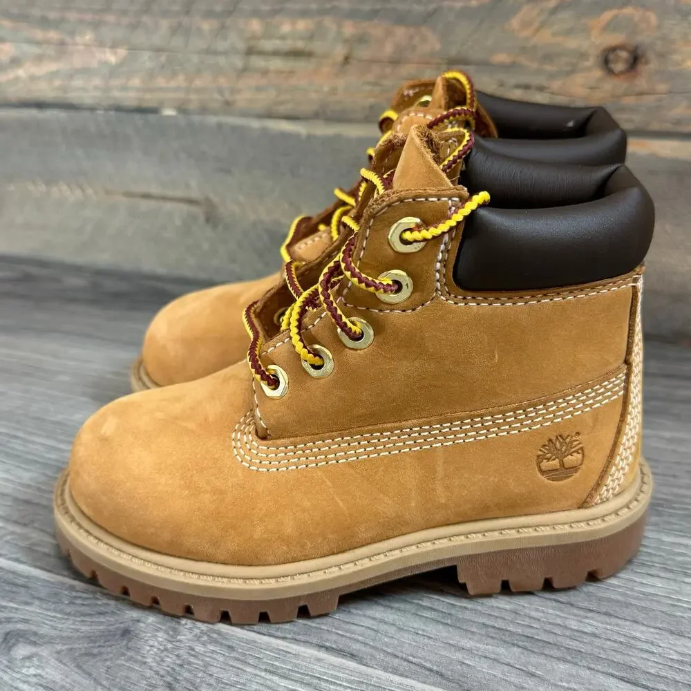Timberland Leather Work Boots 8 Toddler Side Zip A7339 Mini Me Farm Outdoor