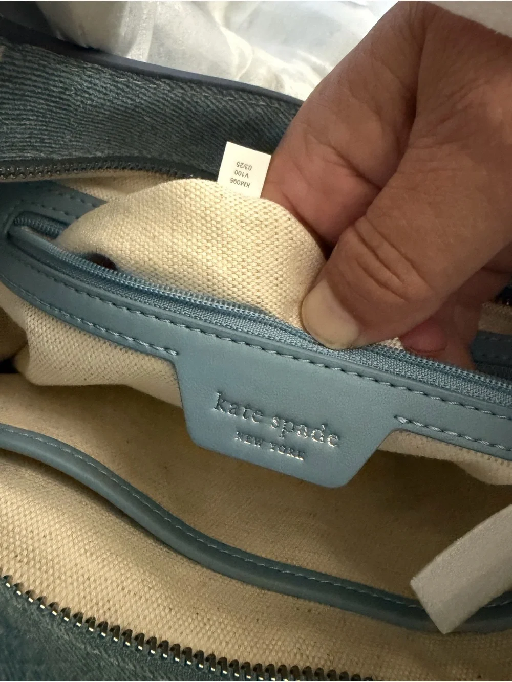 Kate Spade New York Deco Denim Suede Hobo Crossbody NWT