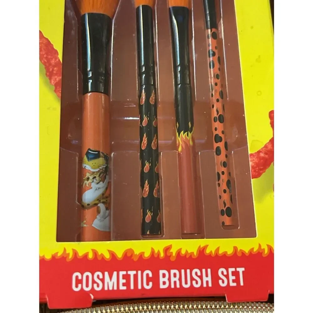 Flamin' Hot Cosmetic Brush Set -Cosmetics Bag ain’t easy being cheesy 🧀