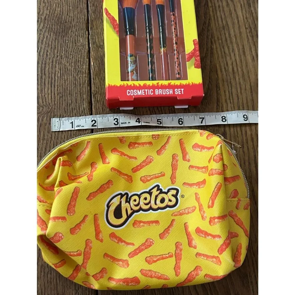 Flamin' Hot Cosmetic Brush Set -Cosmetics Bag ain’t easy being cheesy 🧀