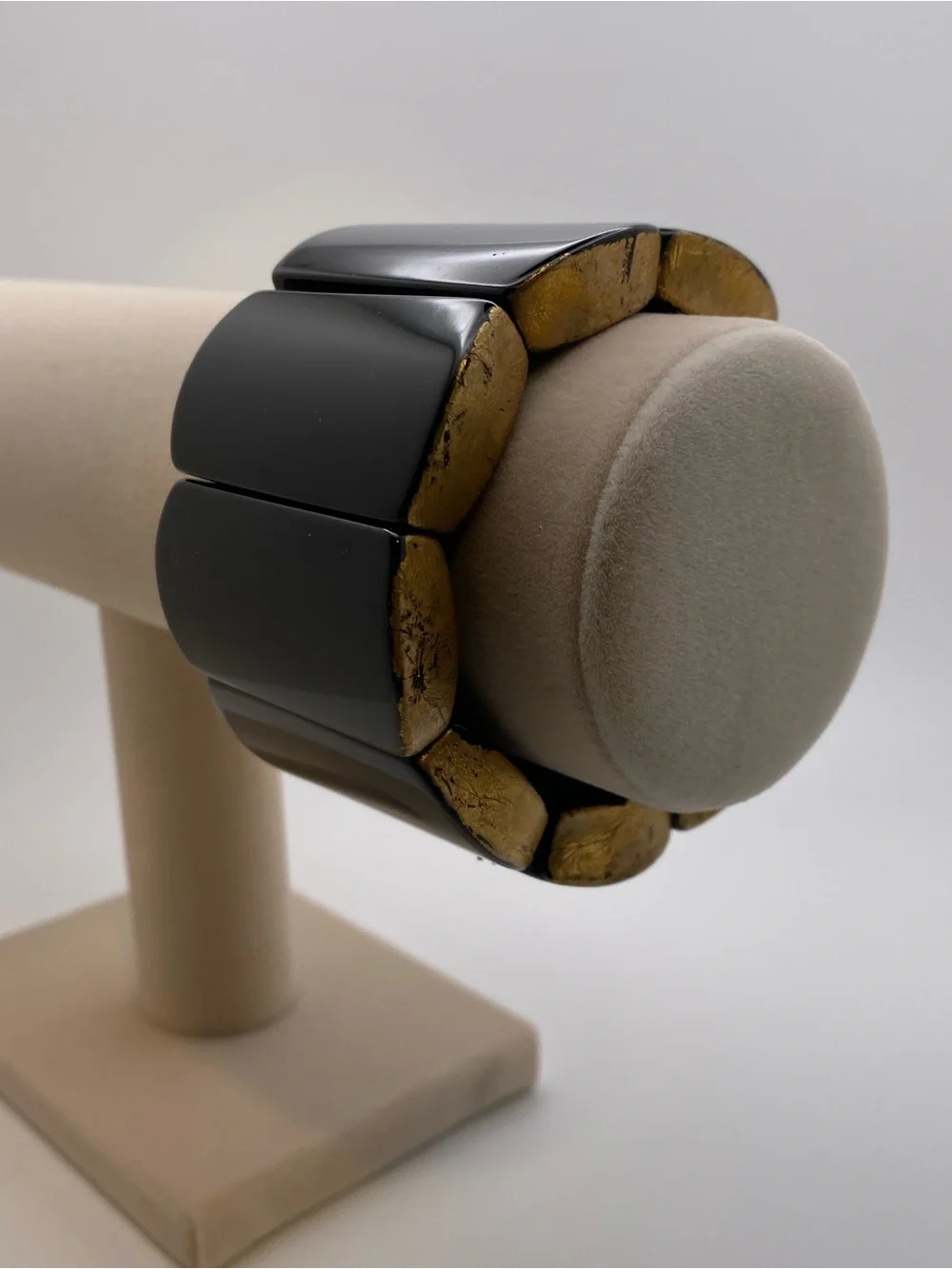 Black and Gold Ceramic Link Wristband for Smartwatches