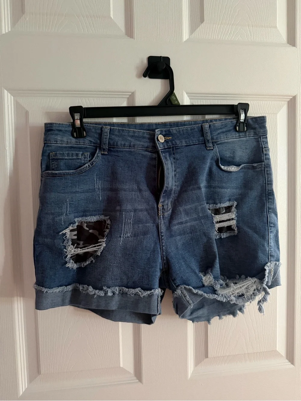 Distressed Blue Denim Women’s Shorts