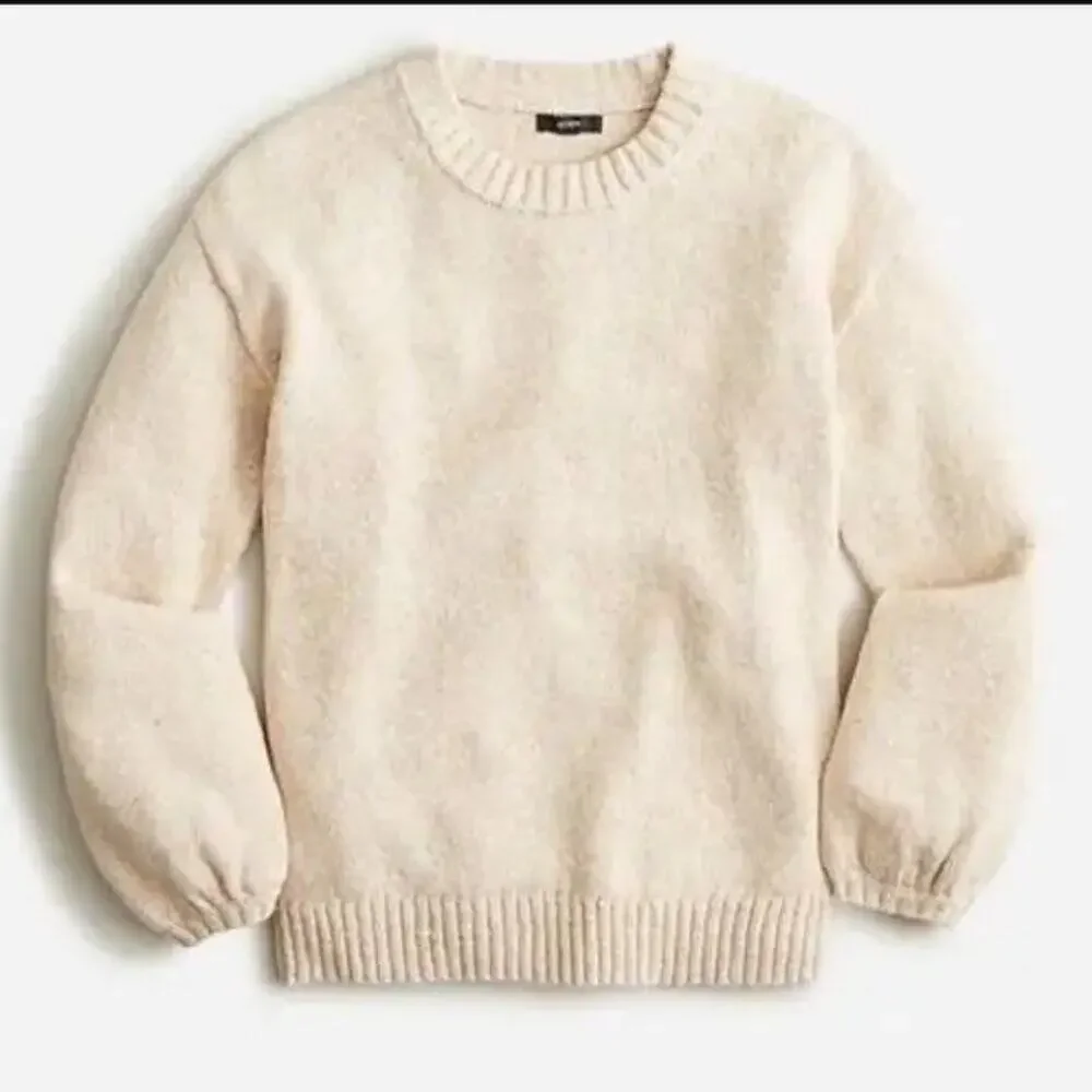 J. Crew - Puff sleeve ivory crewneck sweater - Size Medium