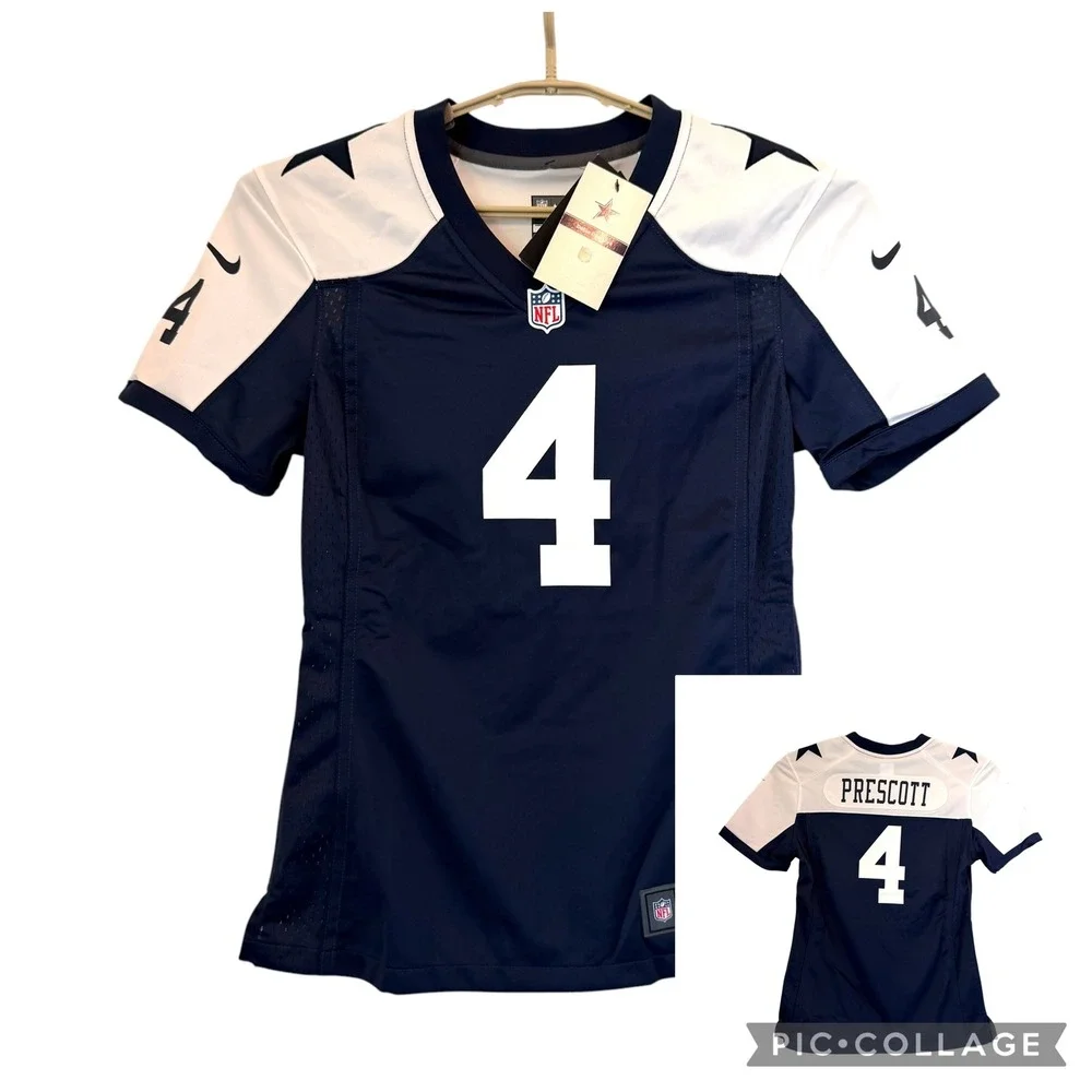 Nike Dallas Cowboys Dak Prescott 4 NFL Jersey Womens Small Navy 87NW-DCGA NEW