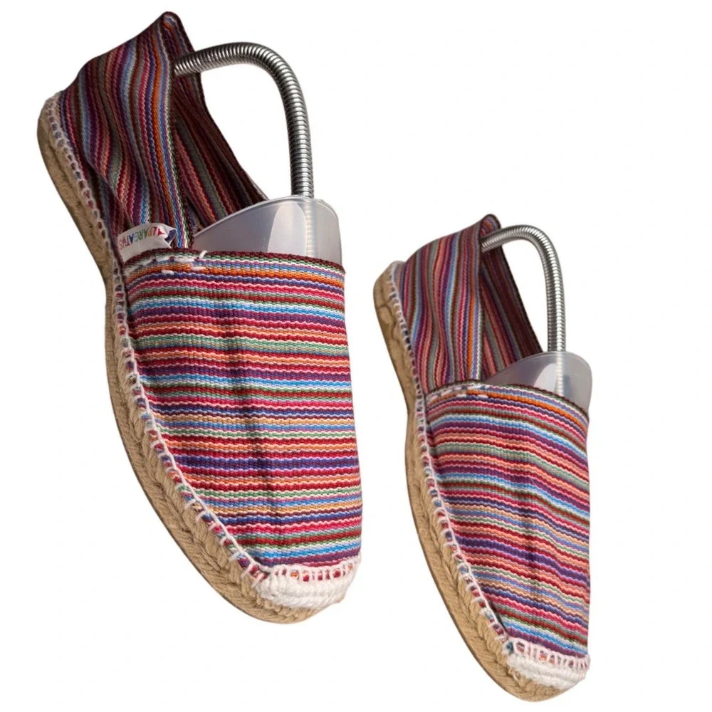 Alpargatus Rainbow Stripe Espadrille Flats Made in Spain Vegan EU 41