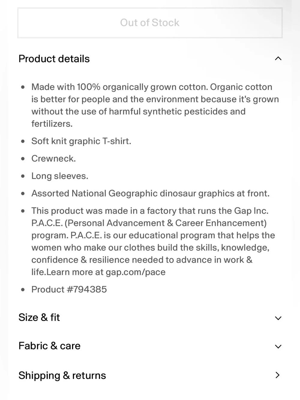 GAP kids size