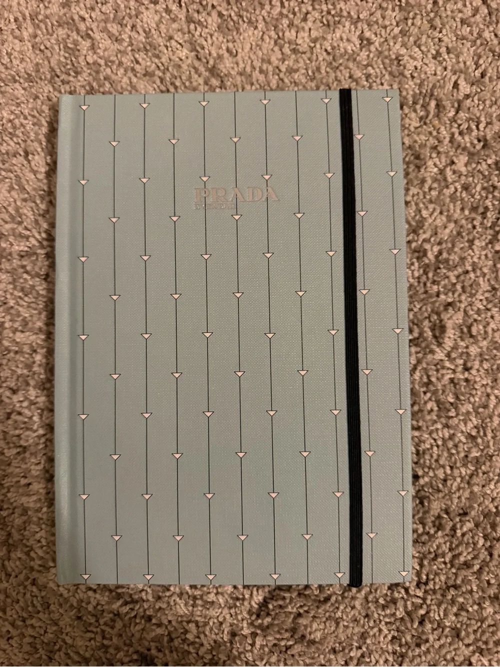 Prada Blue Hardcover Notebook with Black Elastic