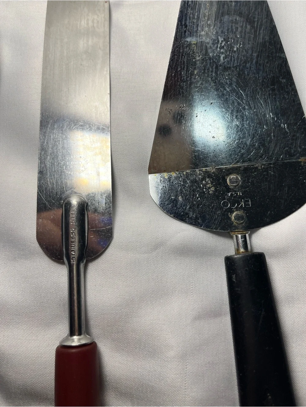 Vintage EKCO 5 Pc Kitchen Utensil Lot USA Stainless Nylon Spoons Pie Icing