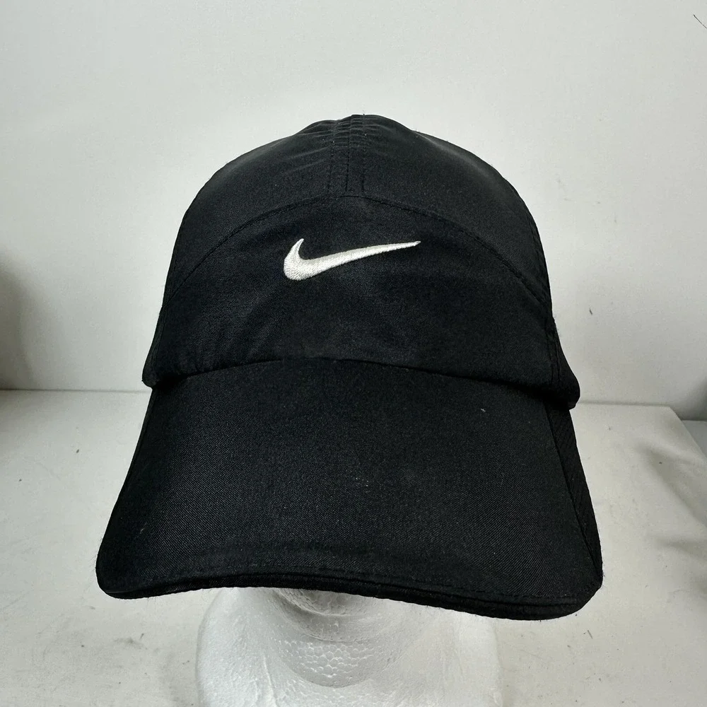 Nike Hat Cap Womens Black 7 Panel Featherlight‎ Tennis Running Pickleball