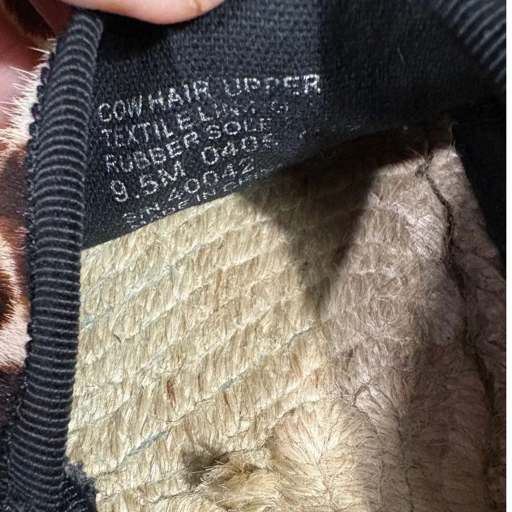 Tory Burch Elisa Espadrille Flat's Women's 9.5 Leopard Cow‎ Hair Slip On EUC