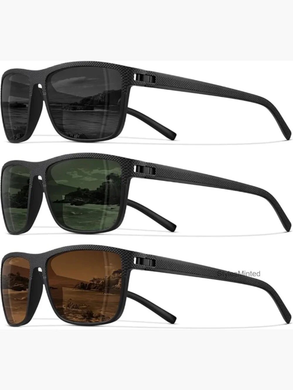 Unisex Polarized Square Sunglasses UV Protection for Sports Fishing Running Golf