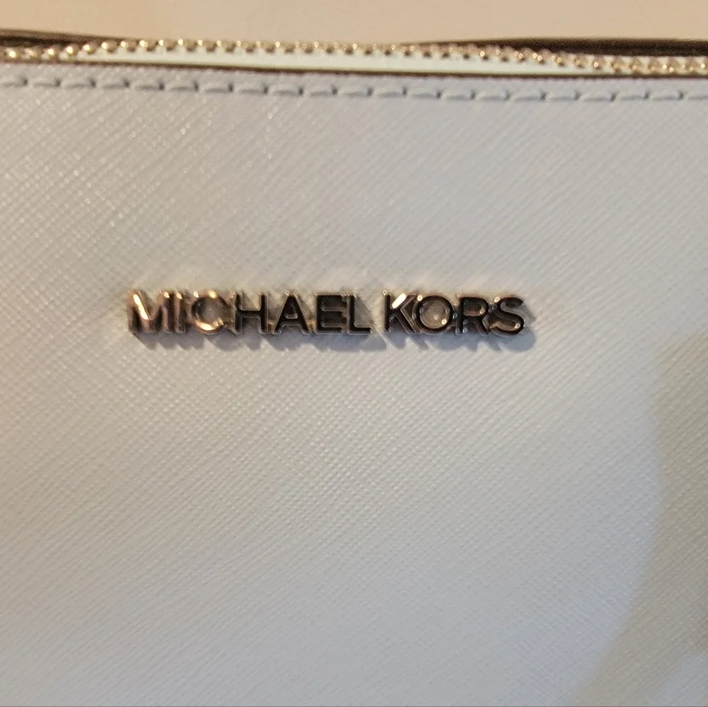 Michael Kors Charlotte Shoulder Tote Saffiano Leather Vista Blue‎