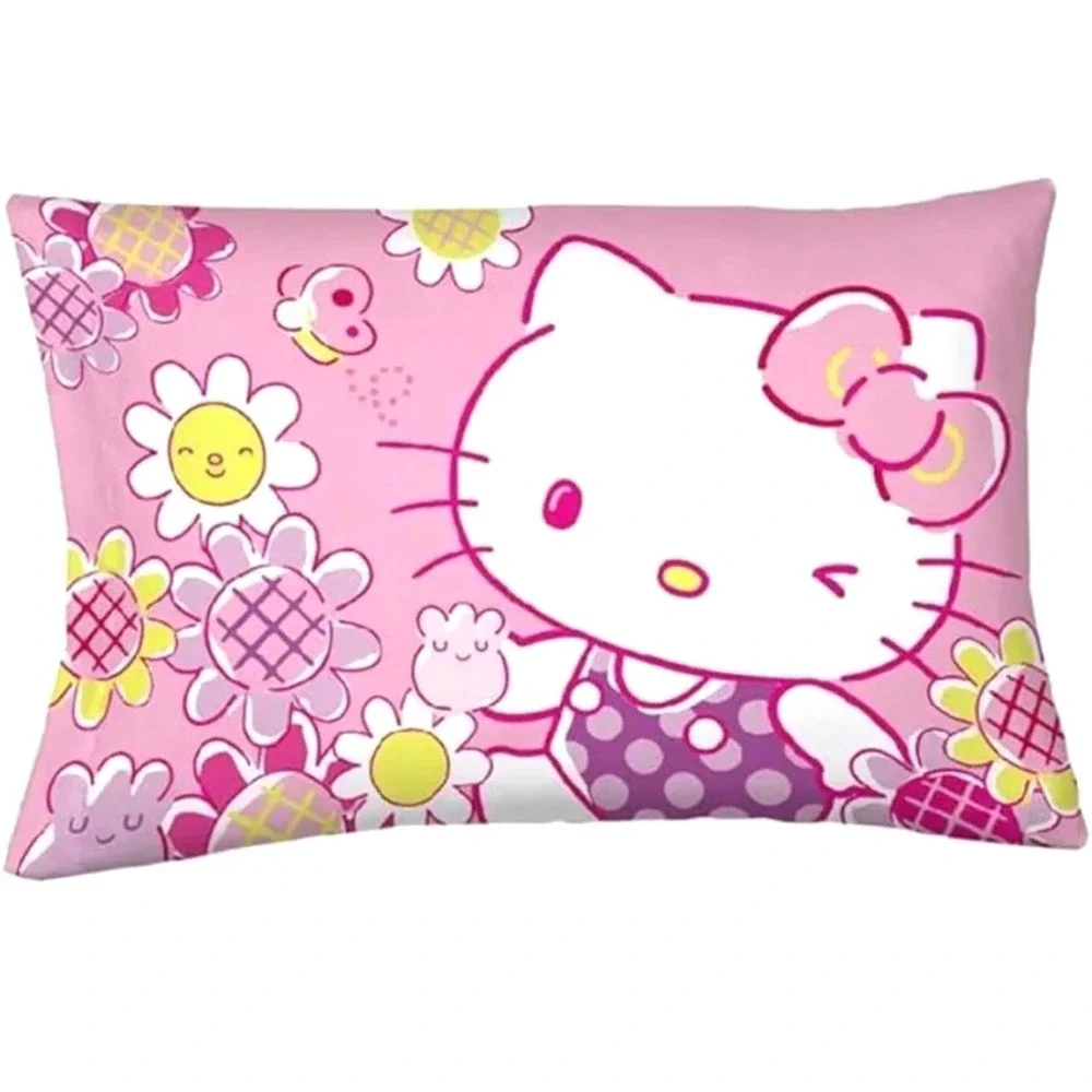 NEW Hello Kitty Sanrio Queen Sheet Set Pink Floral Y2K Cute Kawaii Bedding Soft