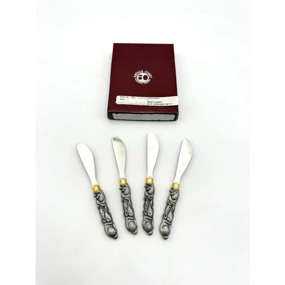 Set of 4 Bunnies Cheese or Butter Spreaders by Arthur Court