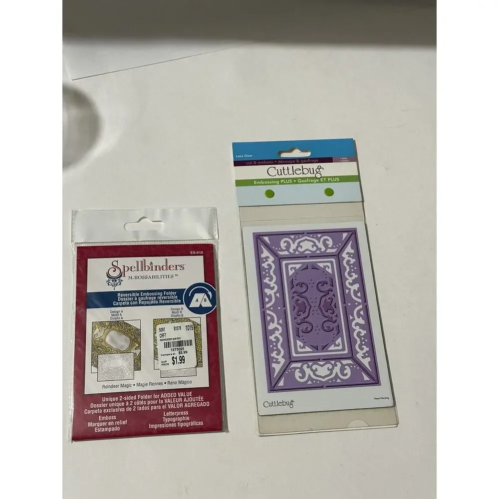 Cuttlebug LACE DOOR‎ Embossing PLUS Folder Cut & Emboss Card + Reindeer Folder
