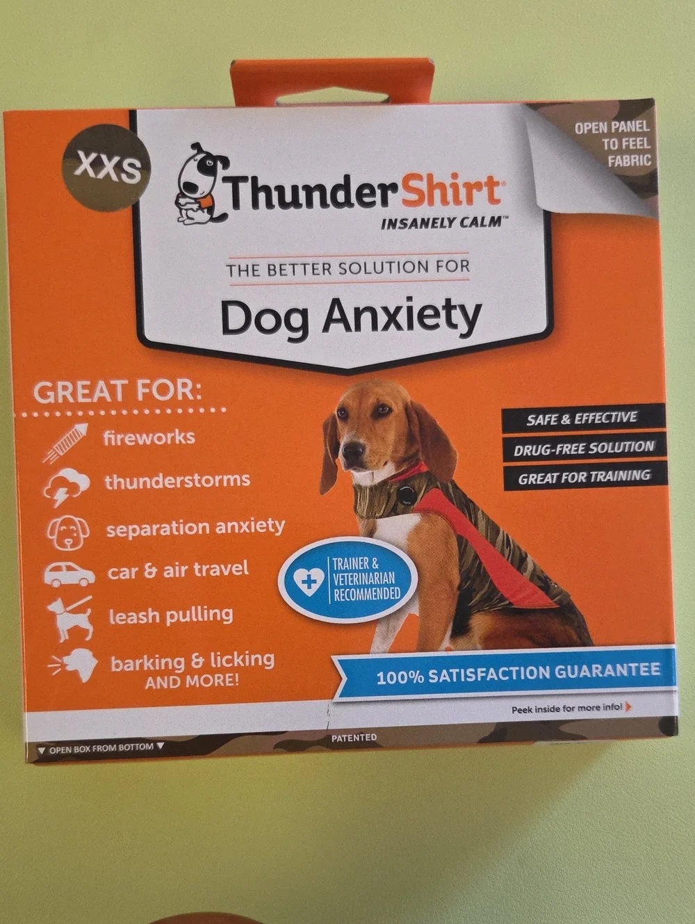 Thundershirt Dog Anxiety Wrap - Orange and Camo Polo For Up To 7lbs.