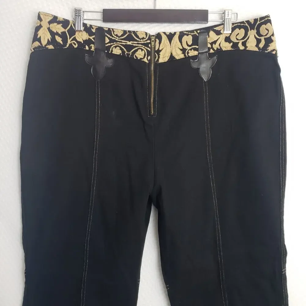 The Blues bootcut gold embroidery