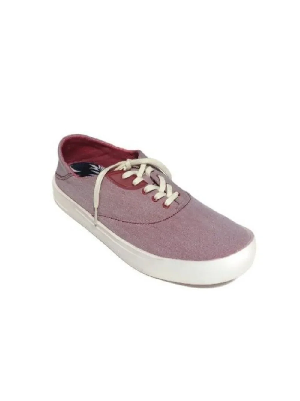 Olukai Tradewind Mens 9.5 Canvas Lace Up Boat Beach Sneakers Drop-In Heel Lava