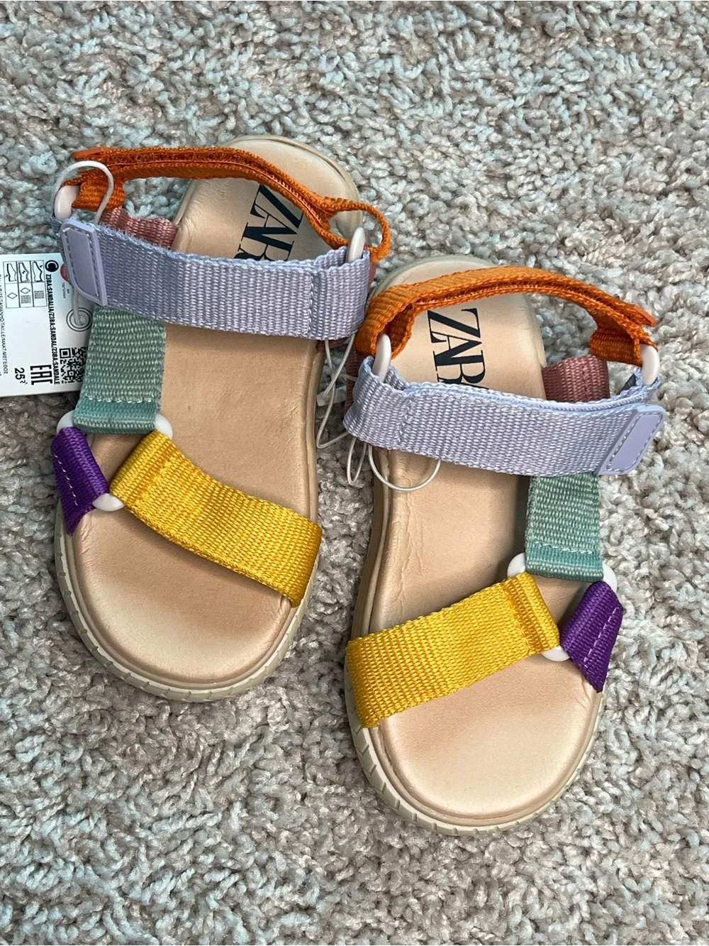 Zara Kids Color Block Sport Sandals NWT Size 9 Toddler