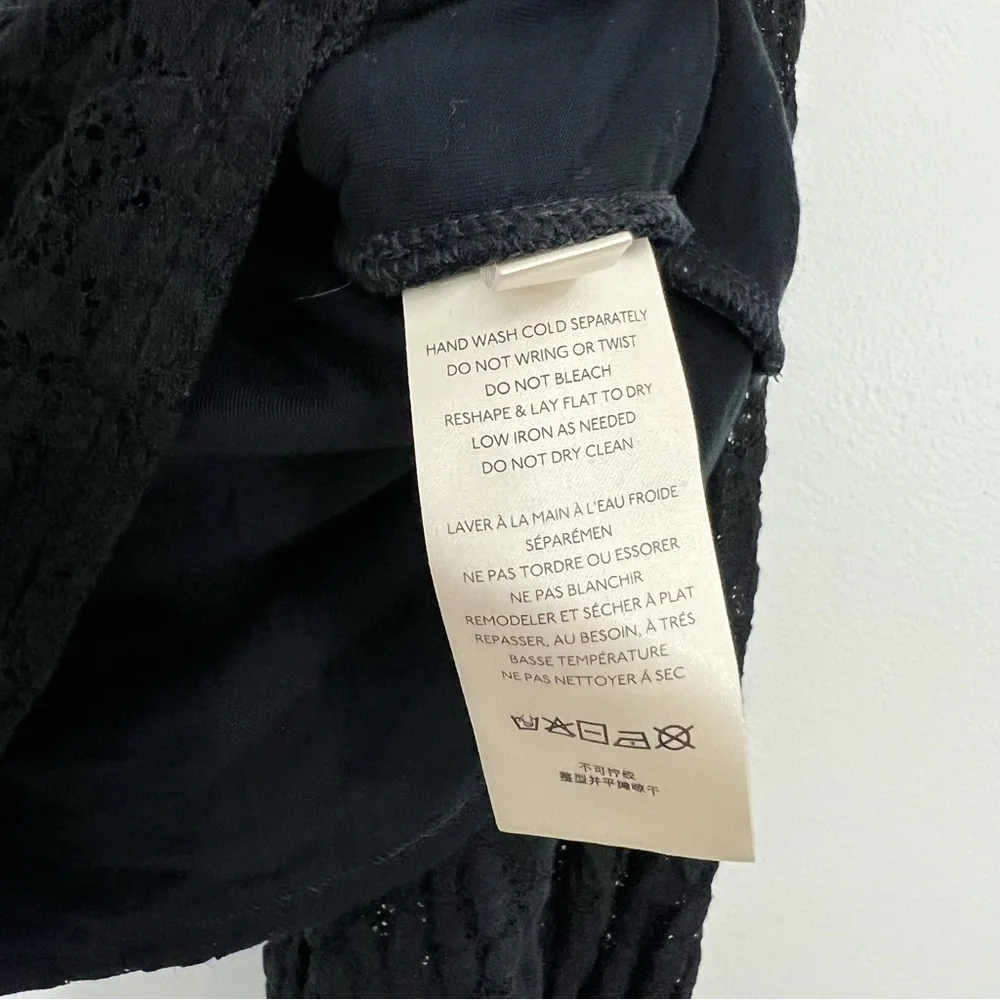 Free People Tea Time Top in Black Size XS Long Sleeve Blouse Lace