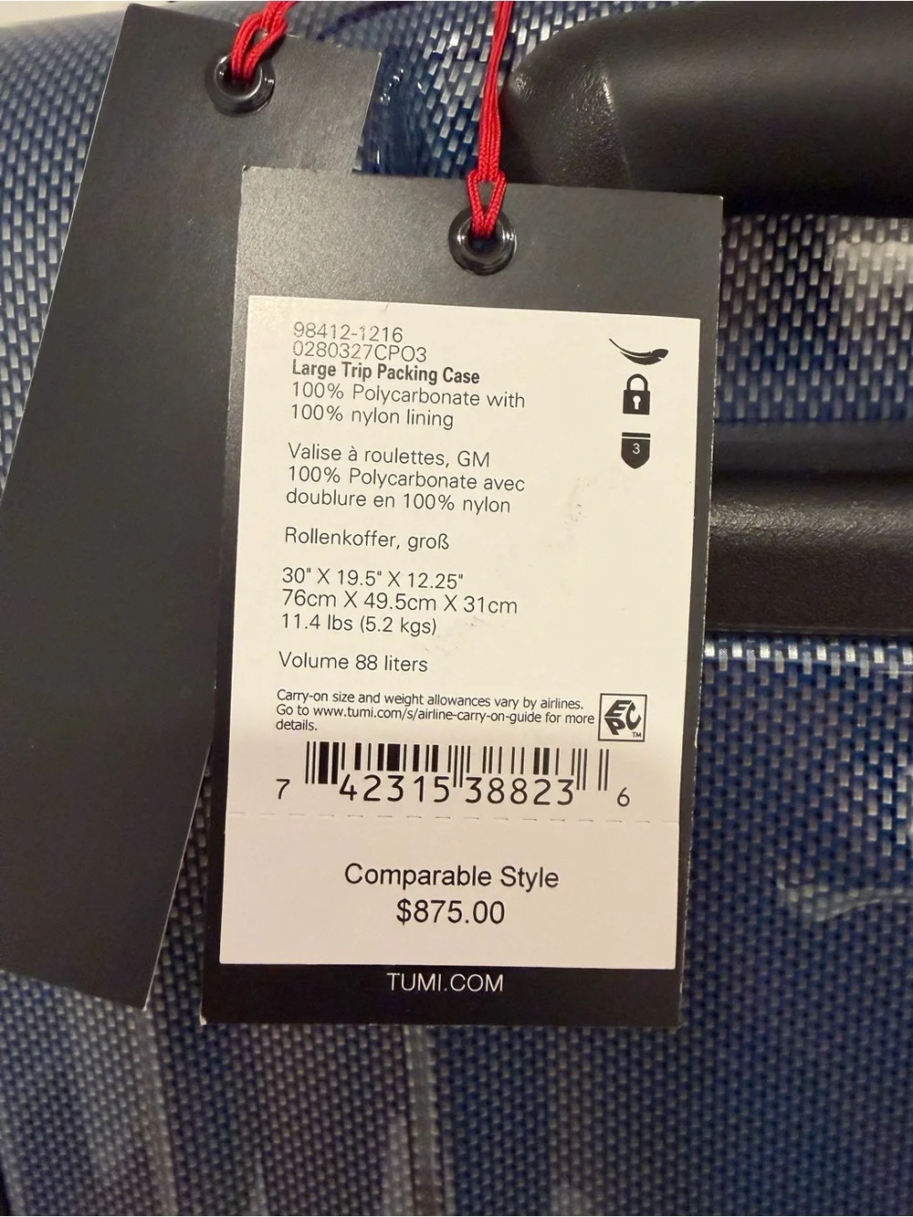 Tumi durable hard