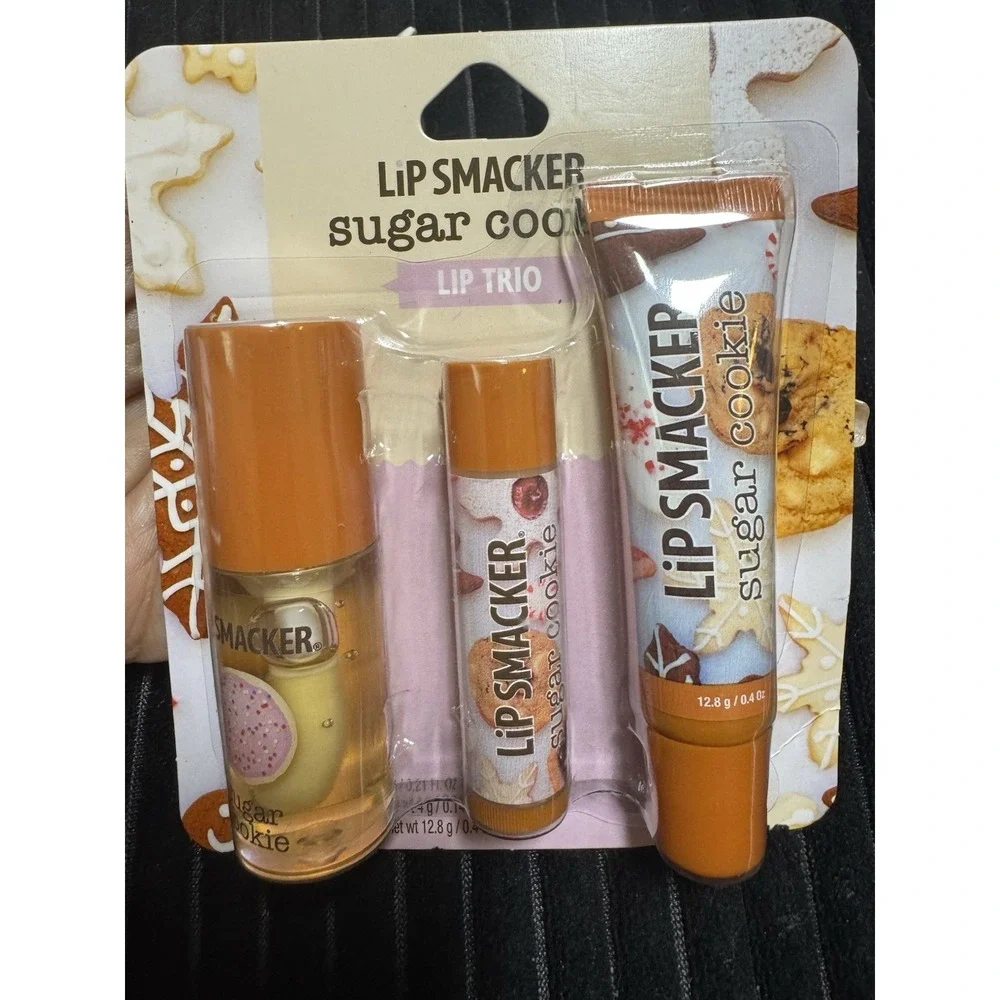 Lip‎ Smacker Sugar Cookie Lip Trio Set Lip Oil Balm Gift Set New Sealed