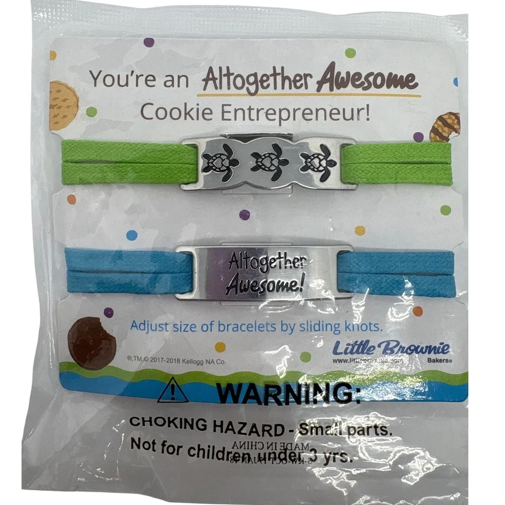 Little Brownie Bakers Girl Scout Cookie Reward ‎ Entrepreneur Bracelets Set of 2