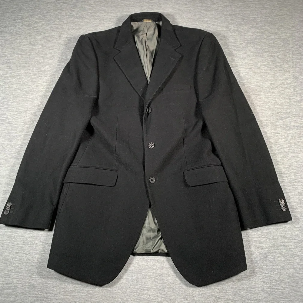 Banana Republic Blazer Mens 42L‎ Black Cotton Stretch Sport Coat 3 Button Lined
