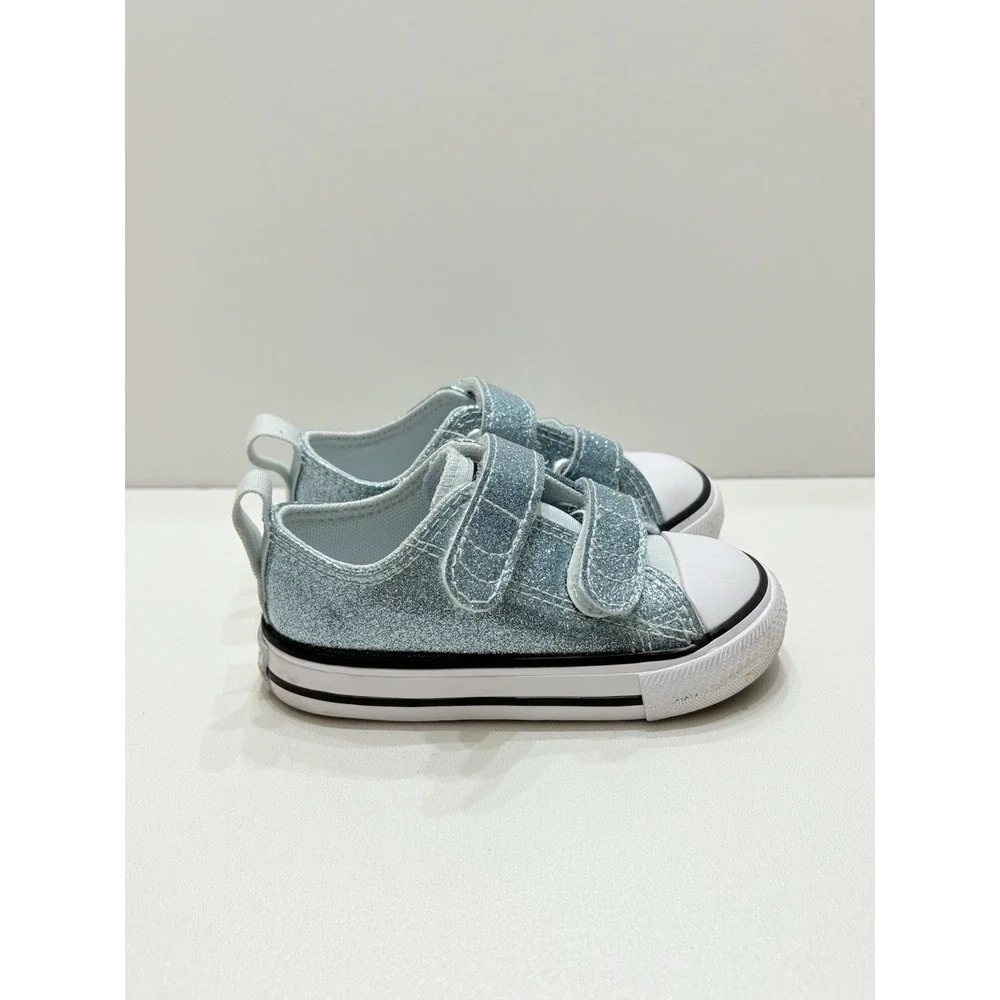 Converse Metallic Glittered Blue Sneakers Size 5c‎ Toddler