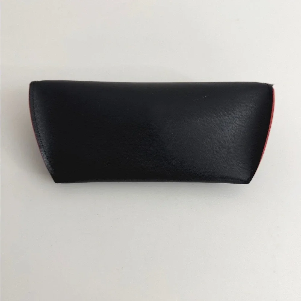 Ray-Ban Sunglasses Case Black Faux Leather Red Interior‎ Snap Closure Accessory