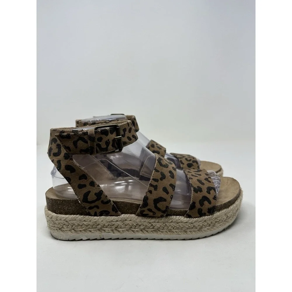 Universal Thread Espadrille Ankle Strap Sandals Size 8‎ Animal Print