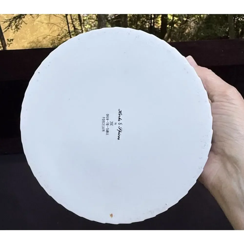 Vintage Shafford Souffle Dish Herbs and Spices Porcelain 7.5 inch
