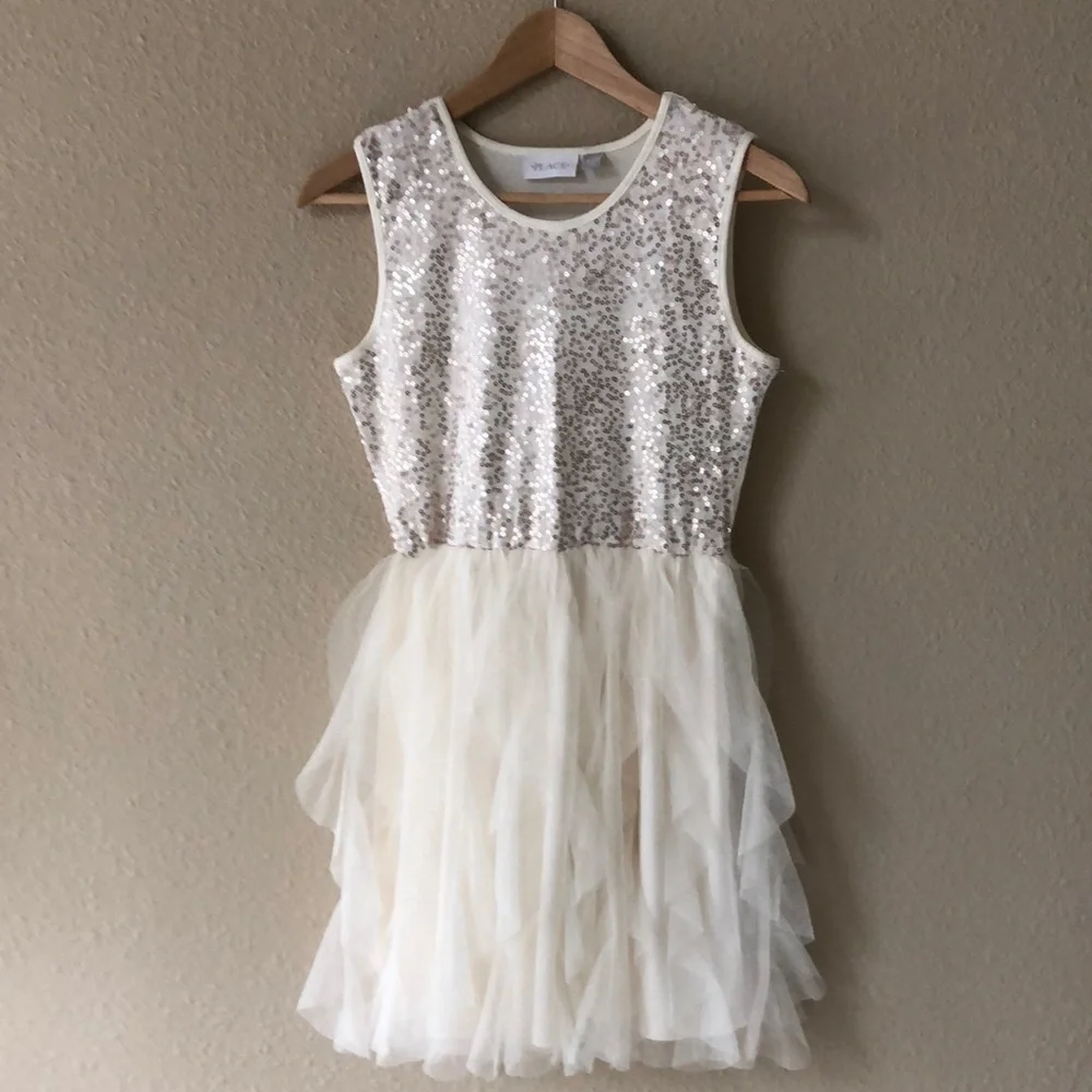 NWT Childrens Place Sequin and Tulle Dress Size XL 14