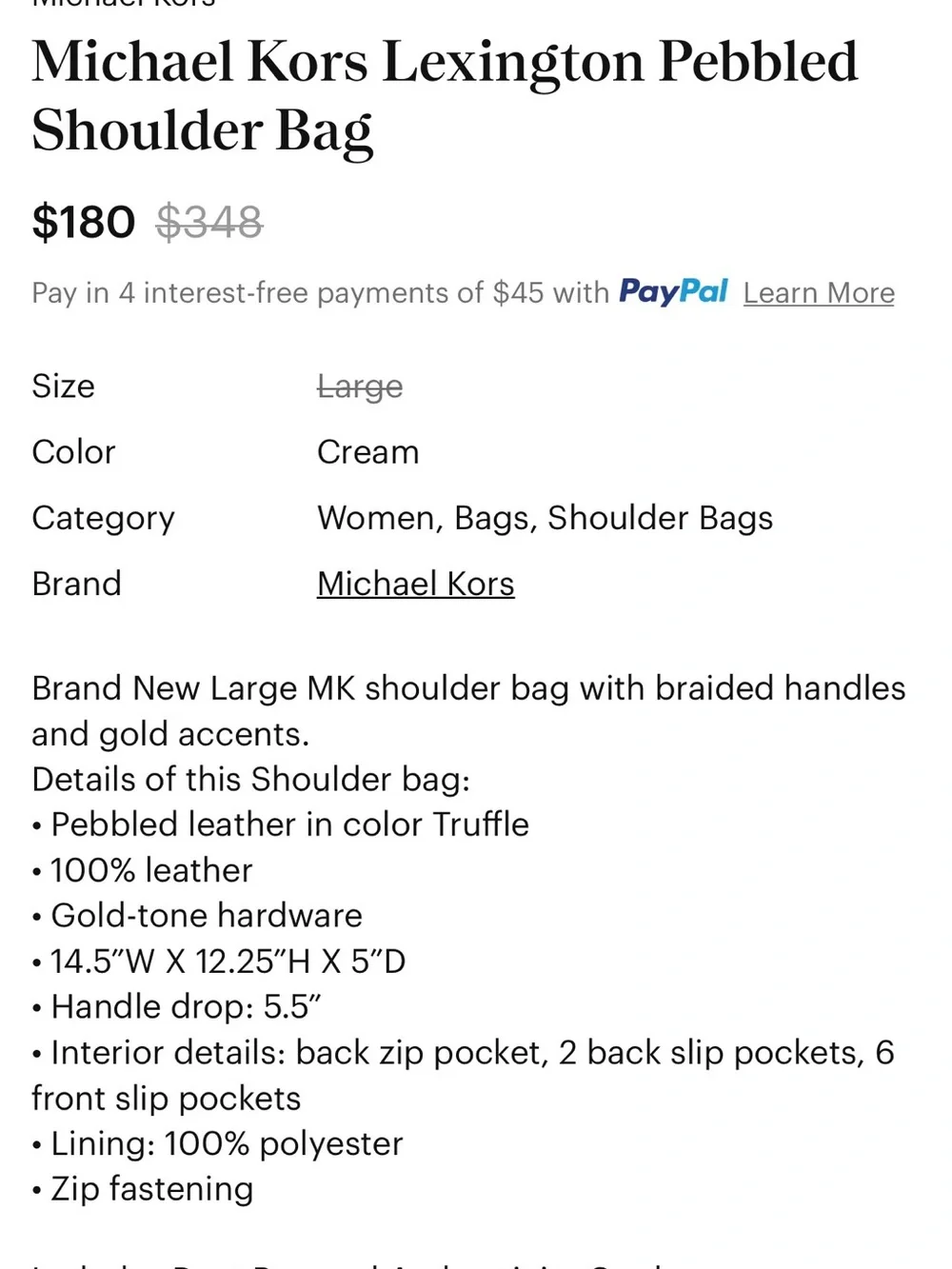 Michael Kors soft pebbled