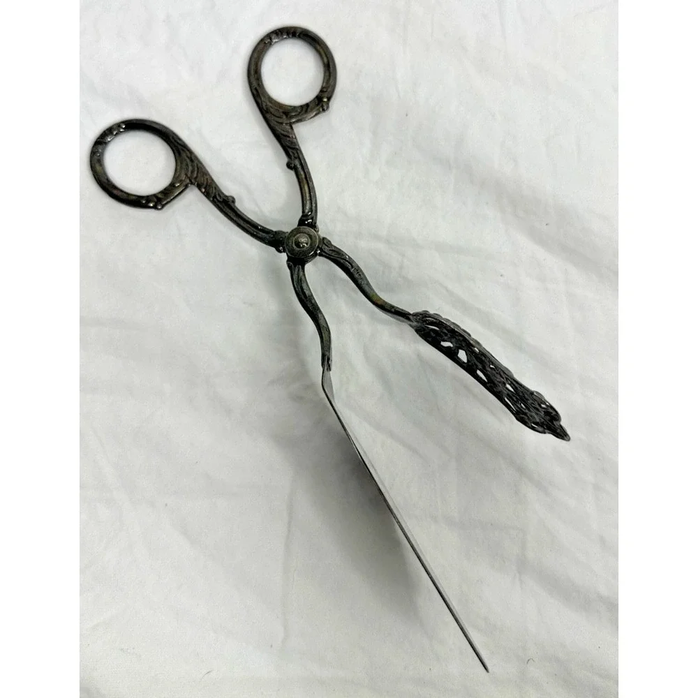 Solingen Germany silver plated Serving Tongs Ornate Pastry Sandwich