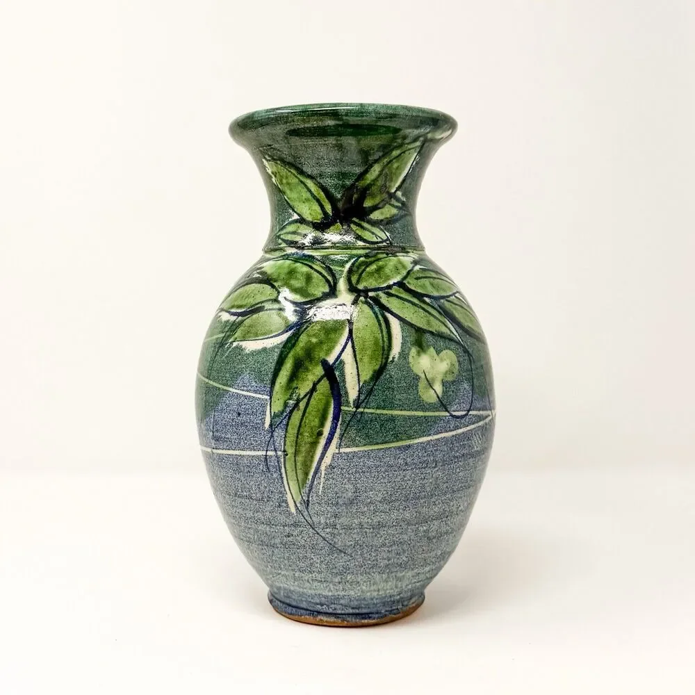Sud & Co French Pottery Vase Cassis Provence Signed Hand Painted Terracotta