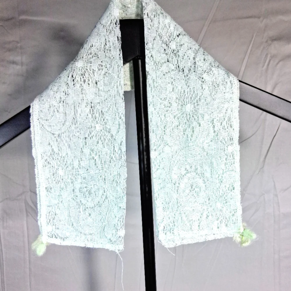 Rhinestone Sheer Lace Curtain Set 2 Curtains,2 Valances,2 Tiebacks Sizes Below
