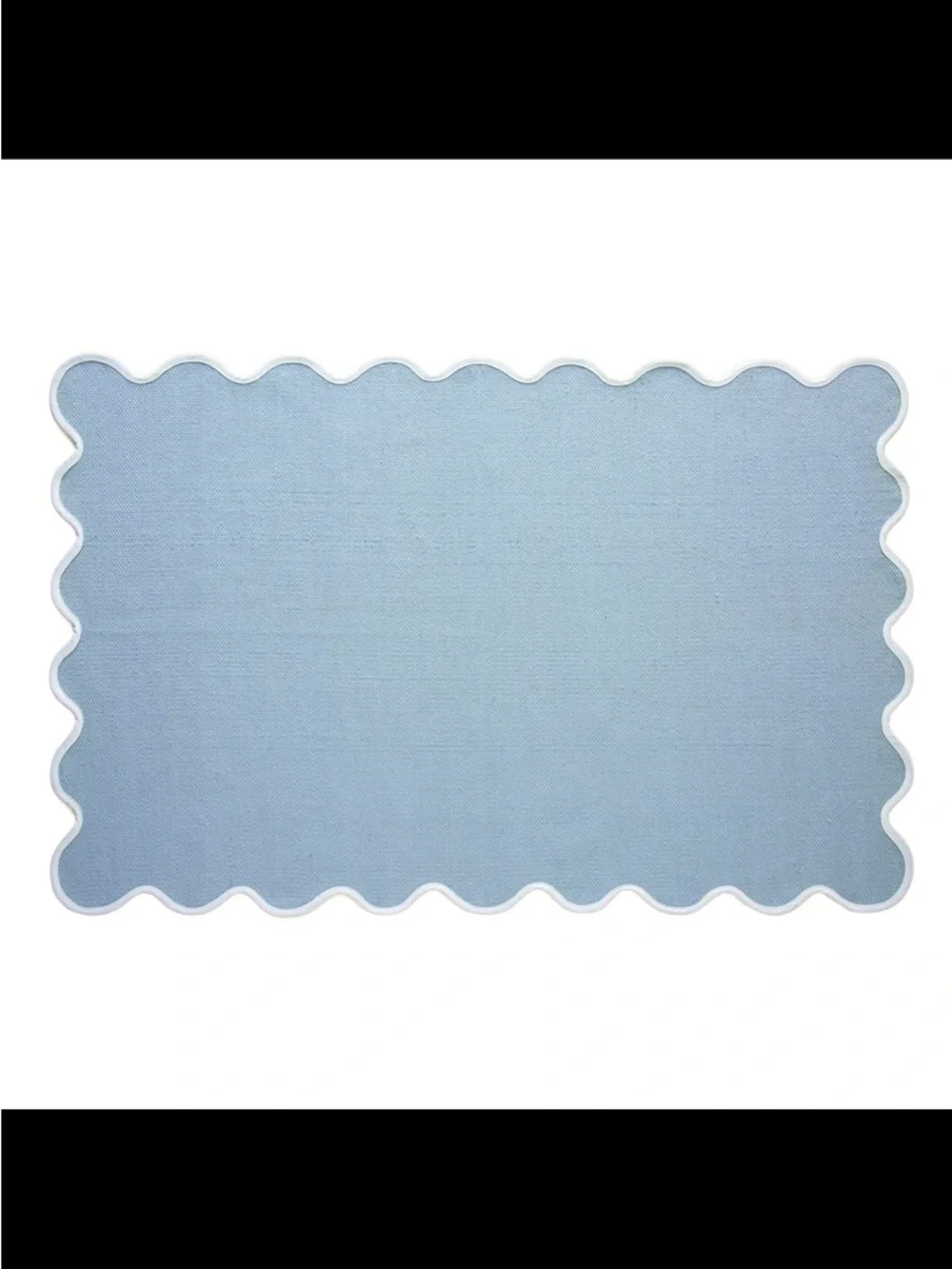 My Texas House Blue Scallop Indoor/Outdoor Layering Rug 38” x58” XL