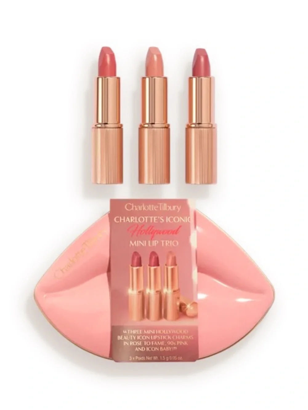 Charlotte Tilbury Hollywood Iconic Mini Lip Trio Travel Size Lip Kit