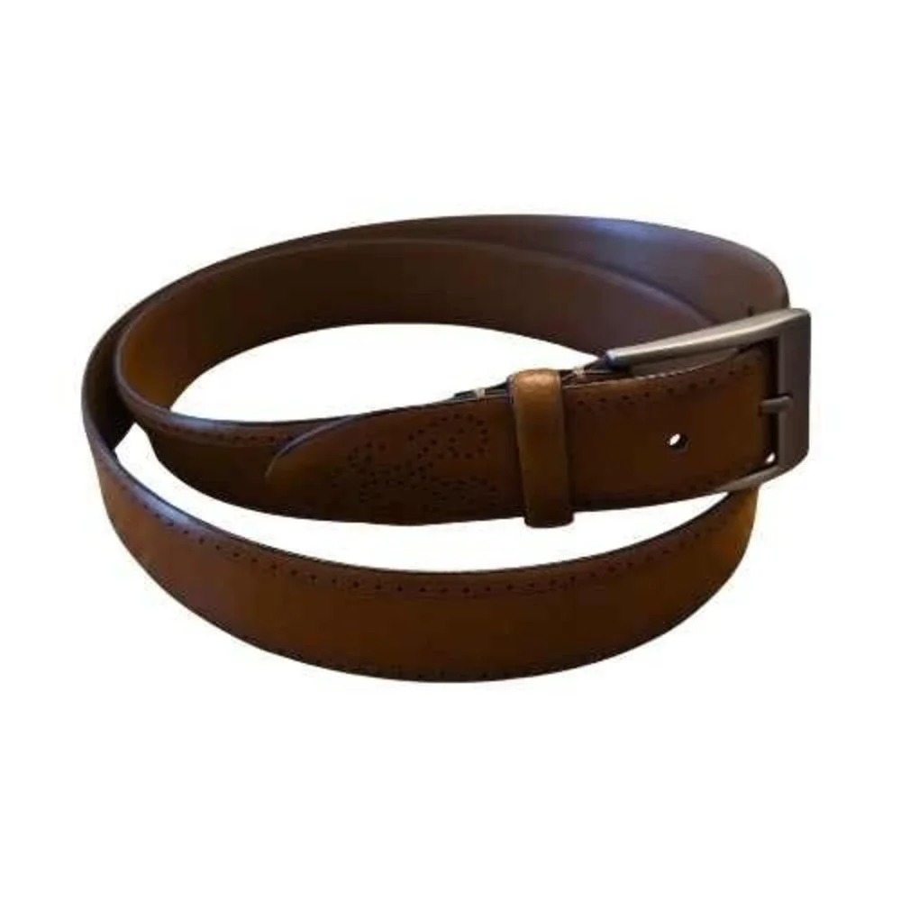 Size‎ 42 Genuine Italian Leather Men's Dress Belt Brogue Wingtip Detail 48