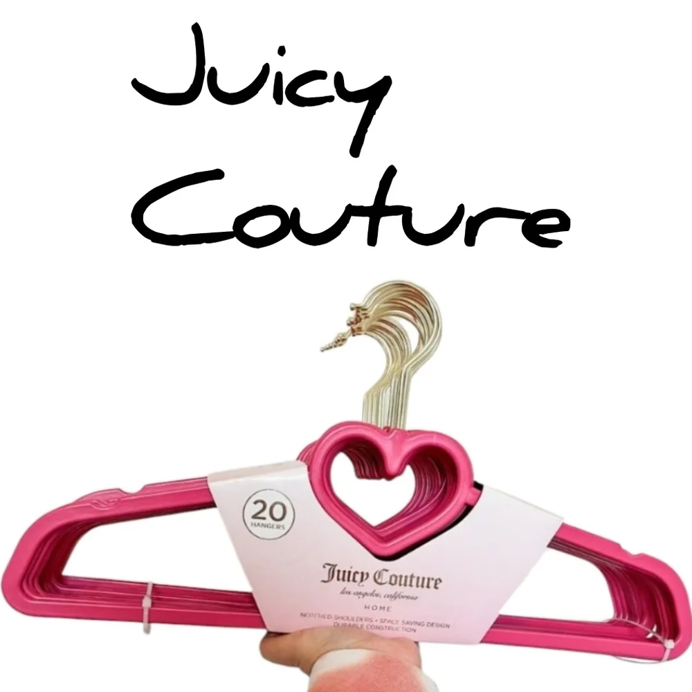 Juicy Couture Vibrant Pink Heart Hangers - Set Of 20